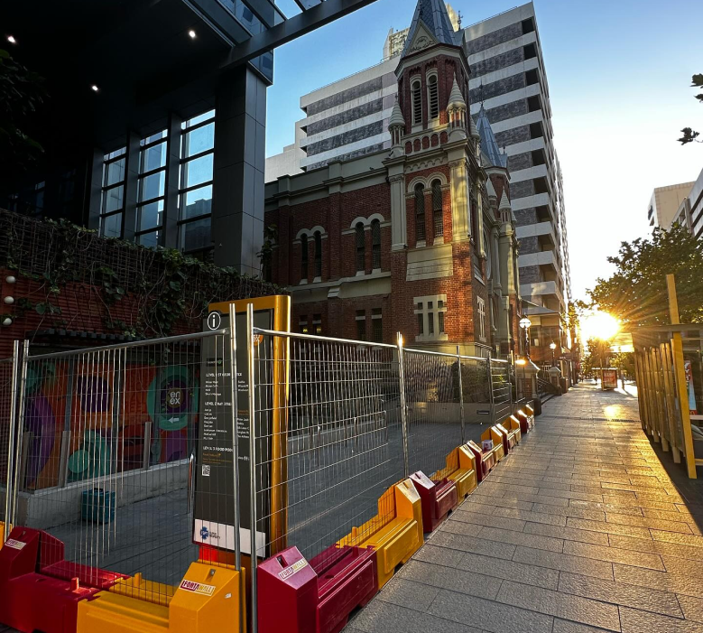 temporary fencing in Perth city