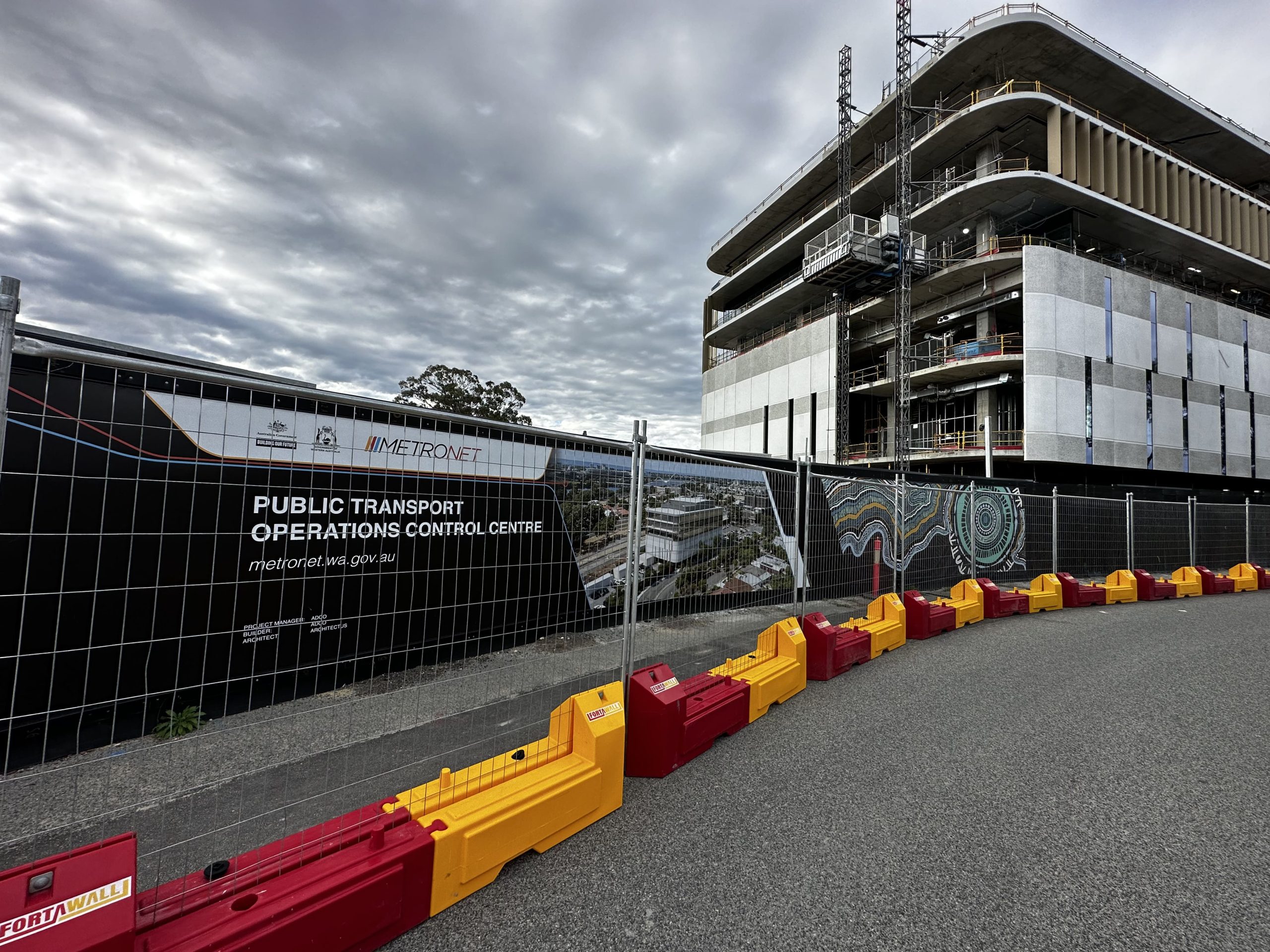 hired fencing protecting perth metronet public transport operations control centre